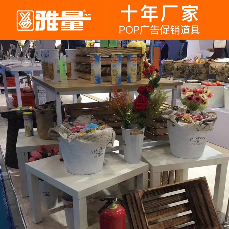 雅量超市陈列小方桌展示道具 情景堆头展示桌 堆头展示道具包邮