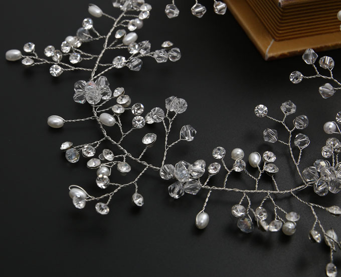 欧美热销新娘手工珍珠点钻发带头饰 婚纱礼服配饰发带 新娘饰品