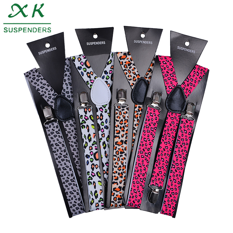 Adult Leopard Strap Wholesale Fashion Sexy Unisex Elastic Strap Three Clip Strap Suspenders Wholesale