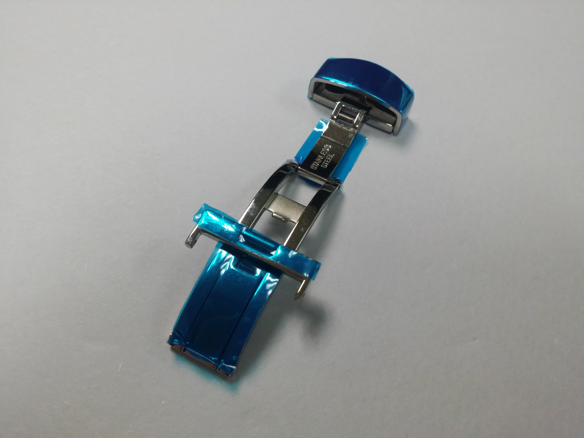 手表配件双开折叠蝴蝶扣表扣 高档真皮皮带扣钟表12-22mm厂家直销