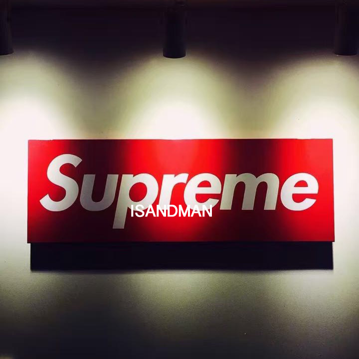 潮牌supreme招牌 box logo铝合金专柜牌匾 家居