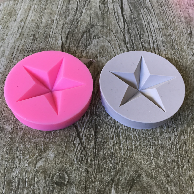 diy翻糖硅胶模具单个大五角星蛋糕模巧克力滴胶泥丸工具