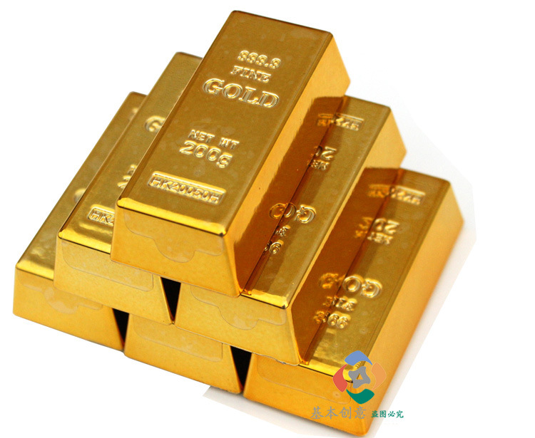 创意zakka杂货摄影道具仿真金砖小金库小金块黄金条冰箱贴摆件