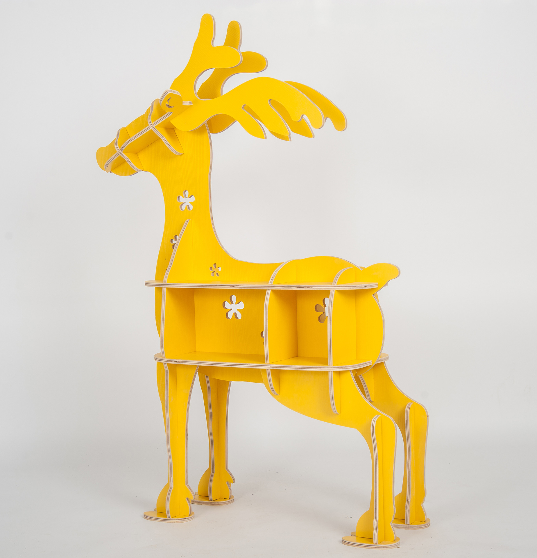 创意梅花鹿书架动物造型家具玄关桌动物置物架落地边几桌橱窗摆件