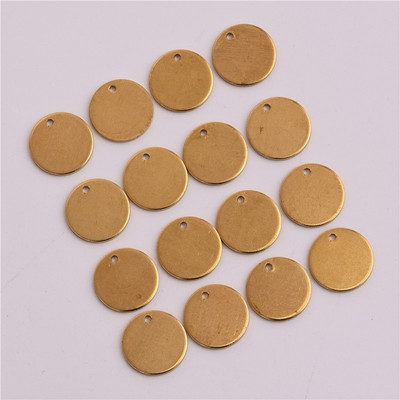 12mm单孔光面圆形铜片diy手工挂件极简耳环吊坠纯铜饰品配件7883