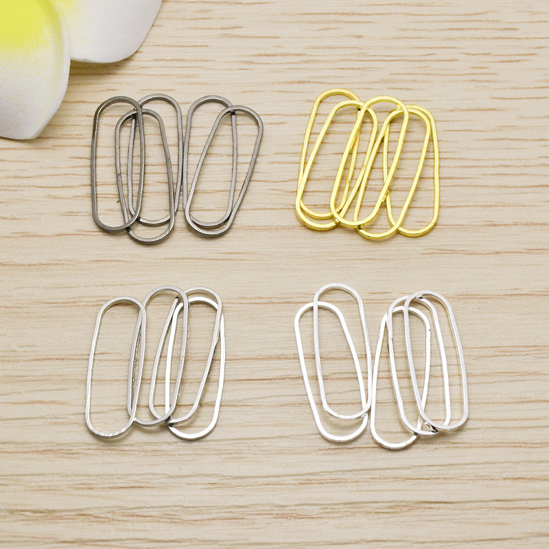 简约时尚长椭圆镂空几何铜diy耳饰饰品挂件 欧美日韩热销 50个/包