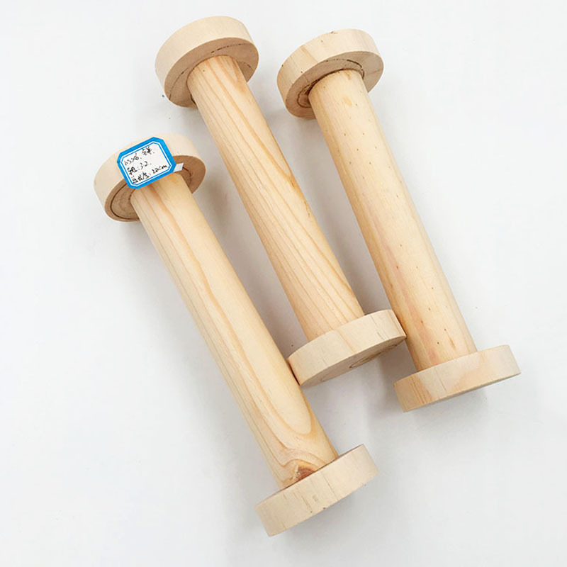 松木材质长款木线轴工型线轴 绕线轴 木头线轴光滑小线轴厂家直销