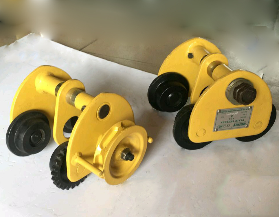 美国智友工字钢滑车1t手推跑车 1吨起重手动葫芦跑车 工字钢跑车