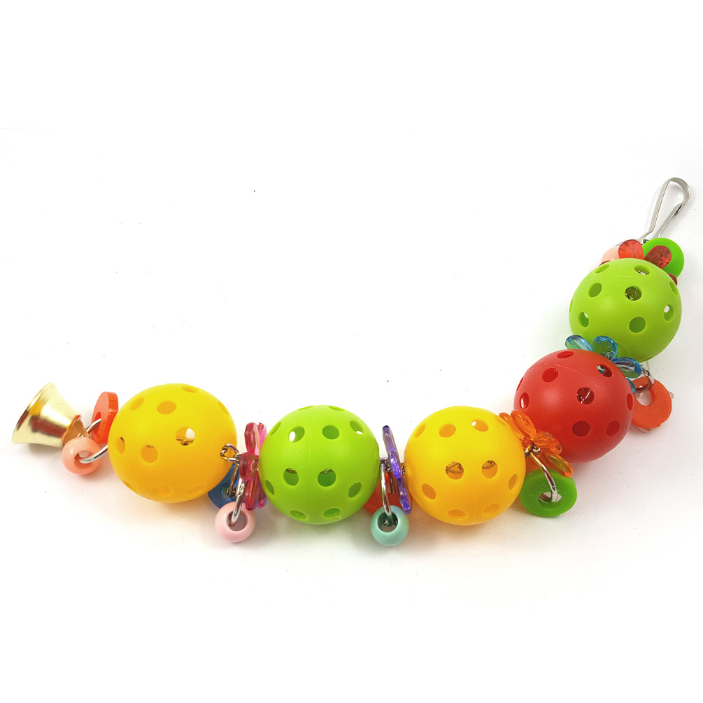 鹦鹉啃咬玩具 美丽亚克力五彩球串 玄凤和尚金太阳 亚马逊