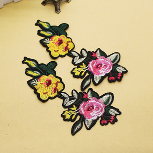 厂家直销背胶花贴 电脑刺绣花草布贴服装箱包diy补丁辅料现货