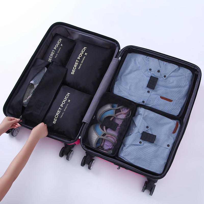 High Quality Cross-Border Hot Travel Buggy Bag Waterproof Seven-Piece Business Travel Luggage Classification Organize and Storage Suit