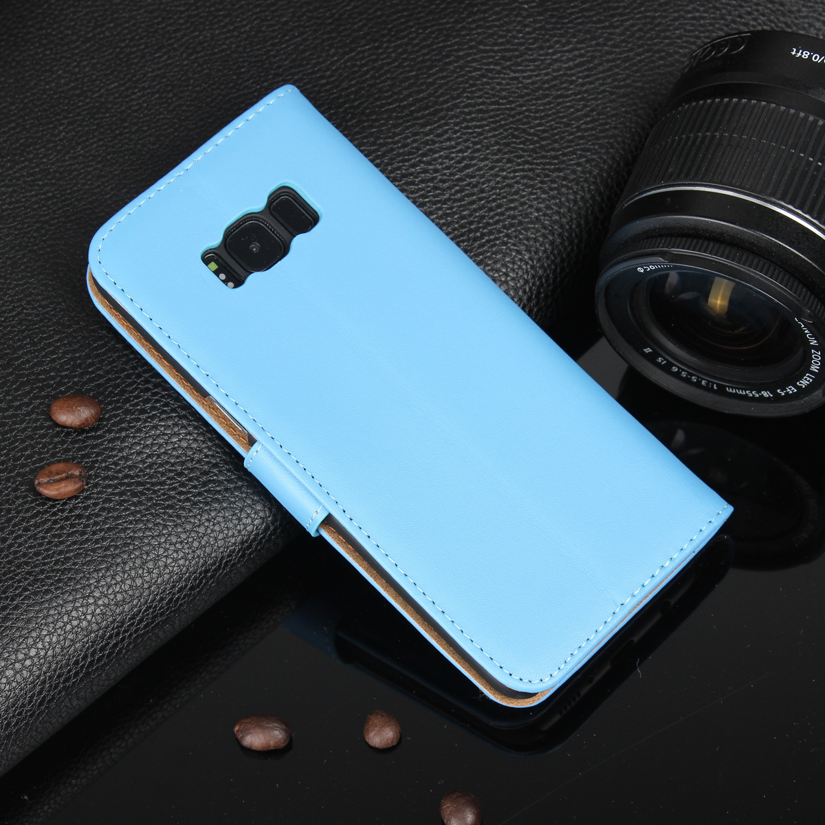 三星s8手机壳s8plus新款防摔保护套二层真皮皮套翻盖插卡手机套