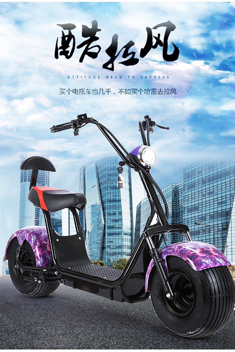 普哈雷电动车前后减震m1款带转向灯靠背天使眼60v1500w厂家