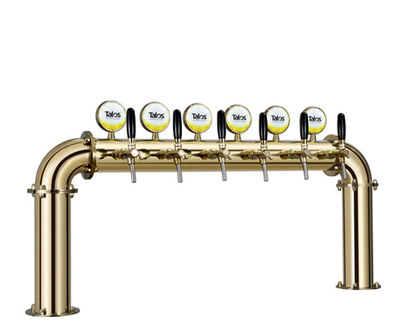 talos塔罗斯酒塔酒柱 啤酒柱门形六孔pvd金色啤酒柱(带led)