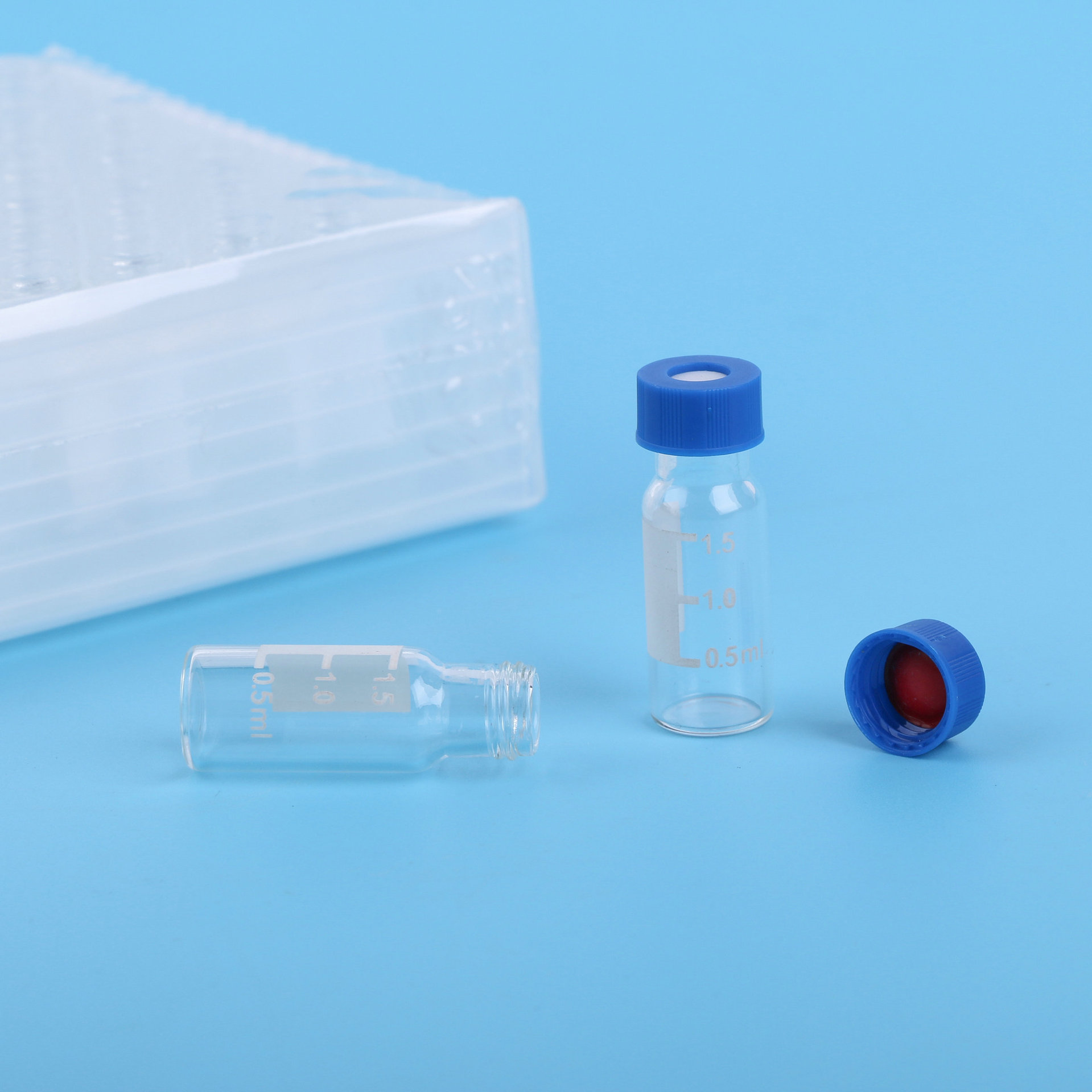 100个/套1.5ml玻璃透明样品瓶含盖垫顶空2ml棕色液相/气相进样瓶