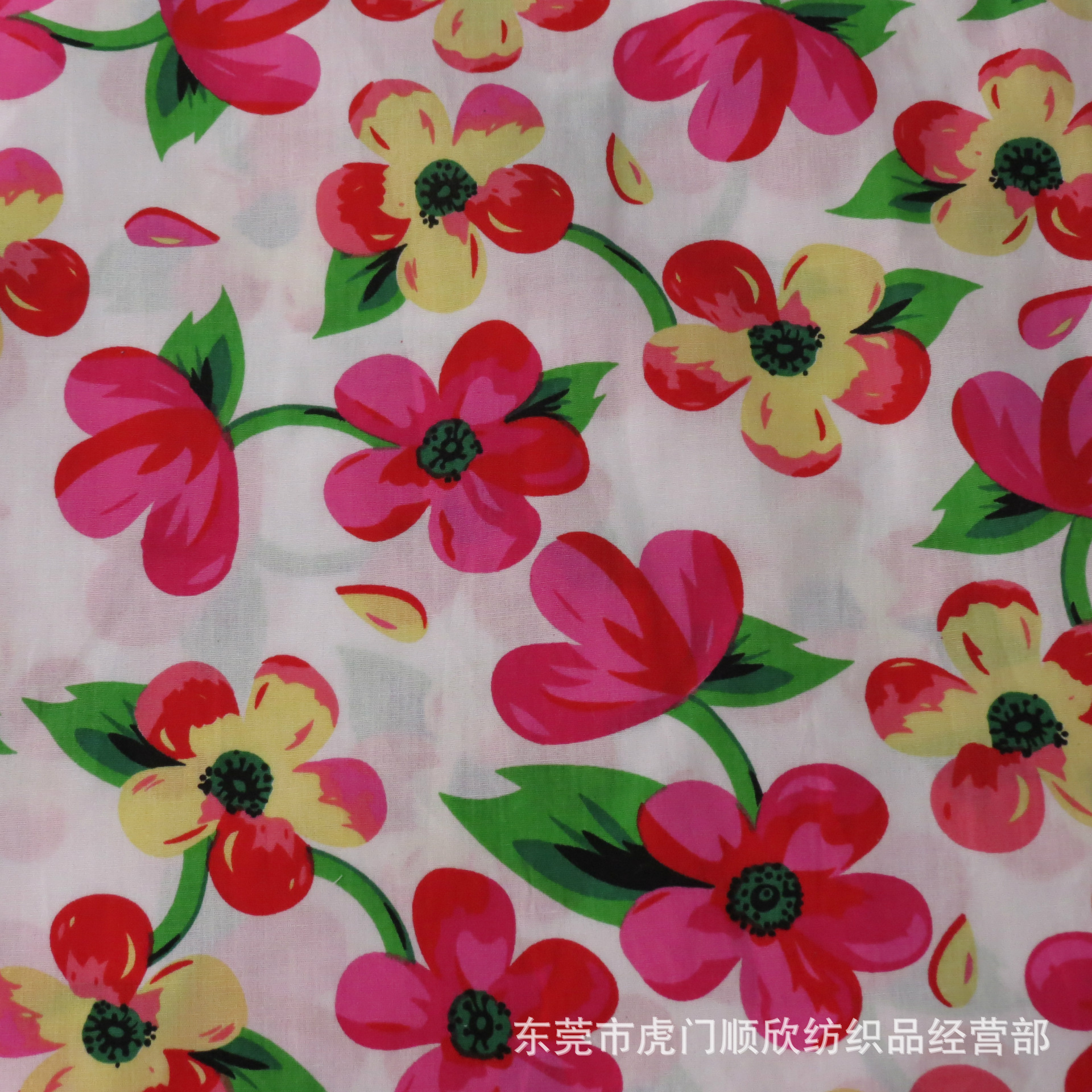 批发全棉定位花府绸133*72活性印花布 碎花布大花型时装面料
