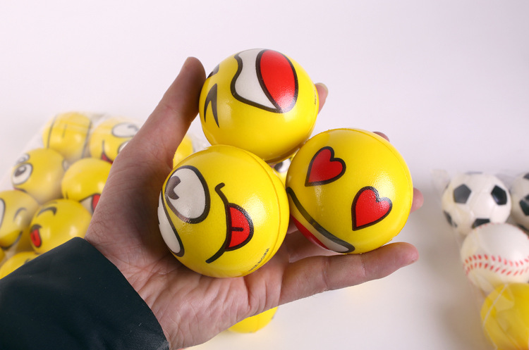 新款 高弹力泡沫棉跳跳球 儿童玩具卡通表情弹力球蹦蹦球 摆地摊