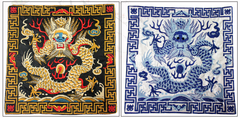 文玩朝服绣花官服补子绣片 中国风刺绣文化民族风情龙纹官服补子