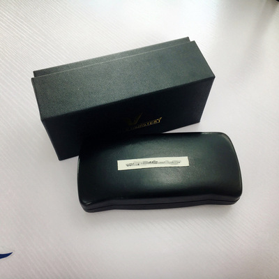 v牌眼镜盒套装黑色logo眼镜皮革盒眼镜布说明书 厂家直销批发