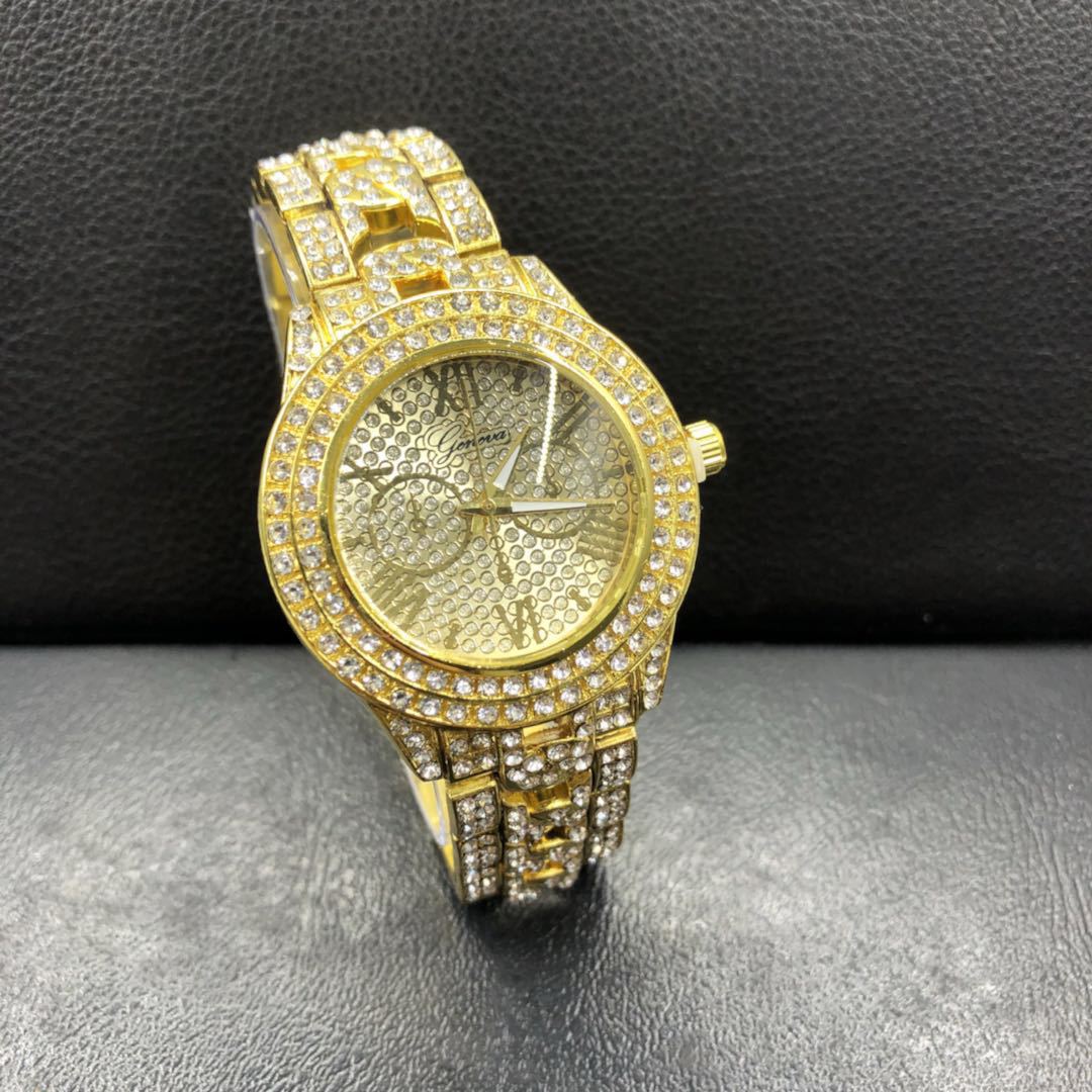 高档满钻手表速卖通爆款满天星男表时尚女士钻表套装石英表-阿里巴巴