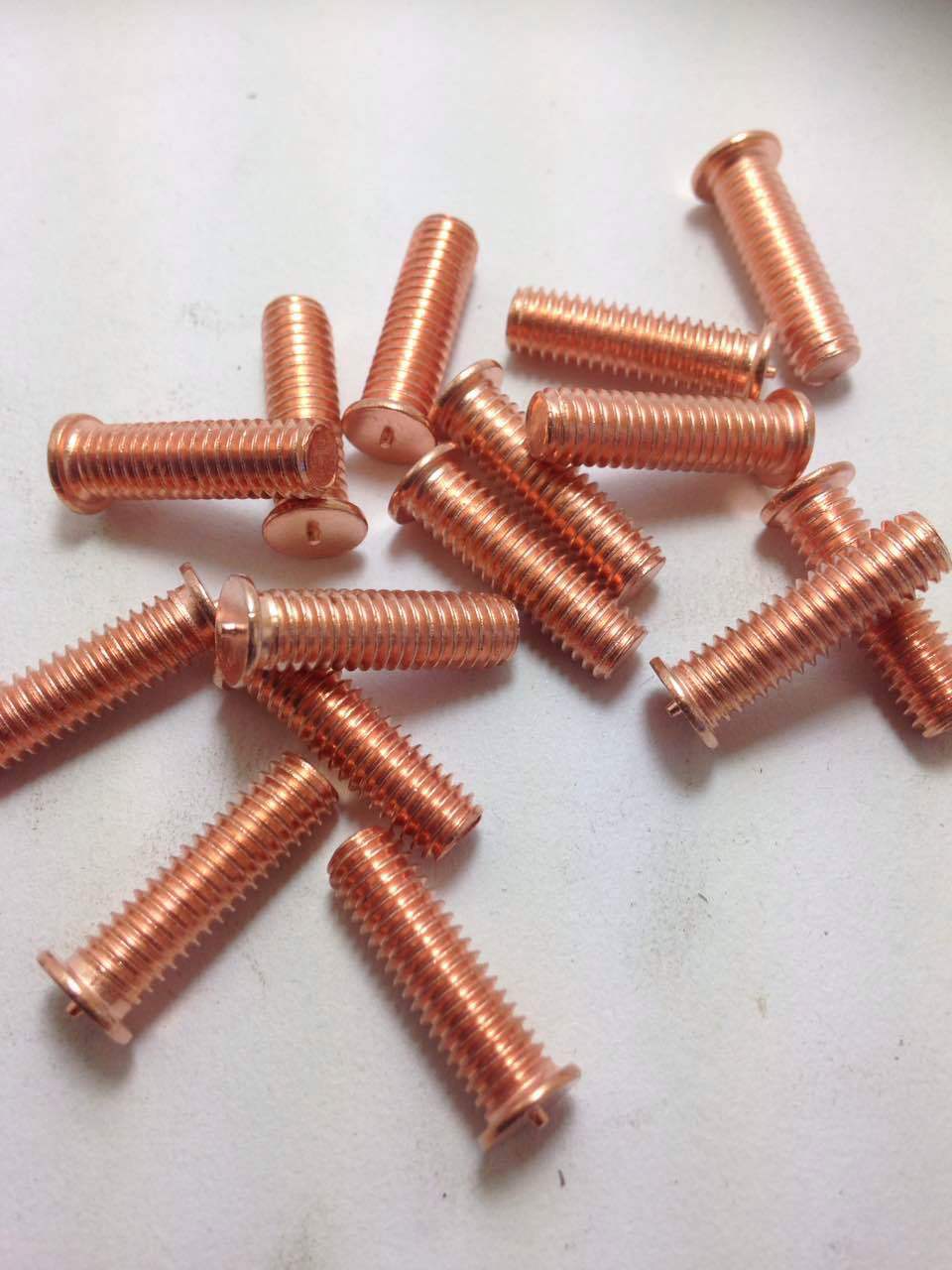 镀紫铜点焊螺丝焊接螺钉 gb902一点焊接螺柱种焊螺钉现货m3m4m5m6