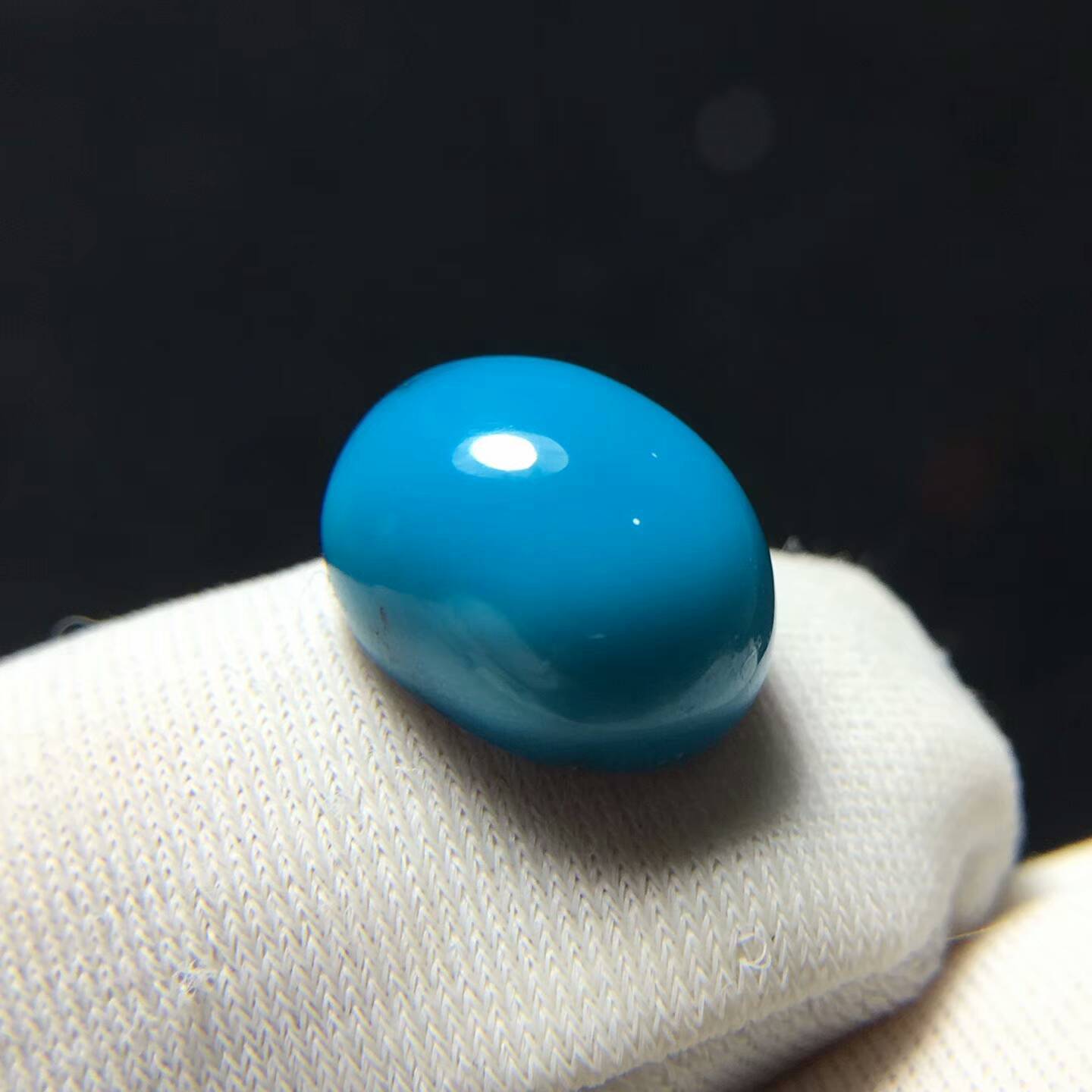 湖北如心珠宝天然原矿高瓷高蓝溢水蓝戒面 绿松石批发一手货源