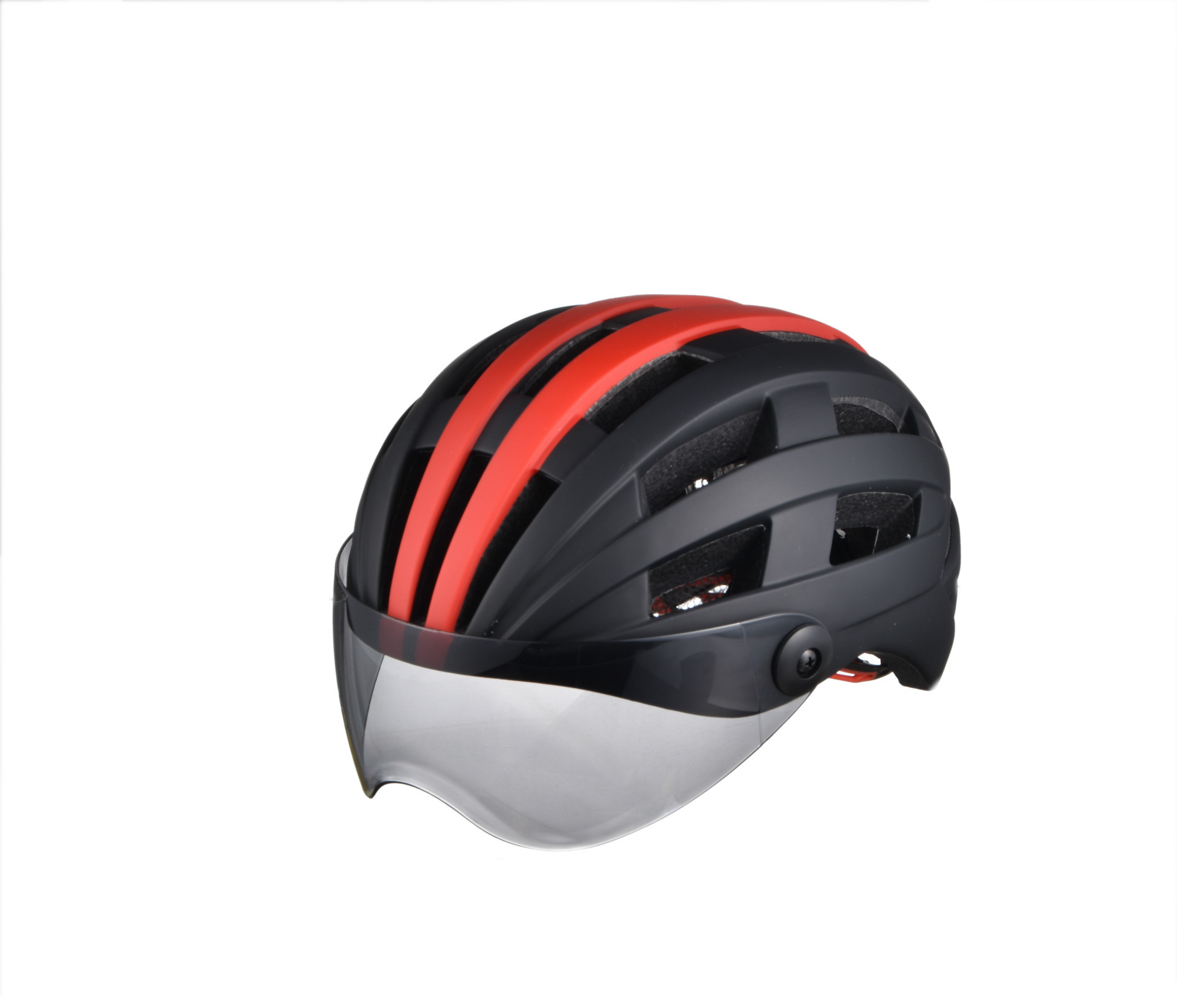 成人骑行自行车带风镜防风户外头盔 红外测温智能头盔产地货源