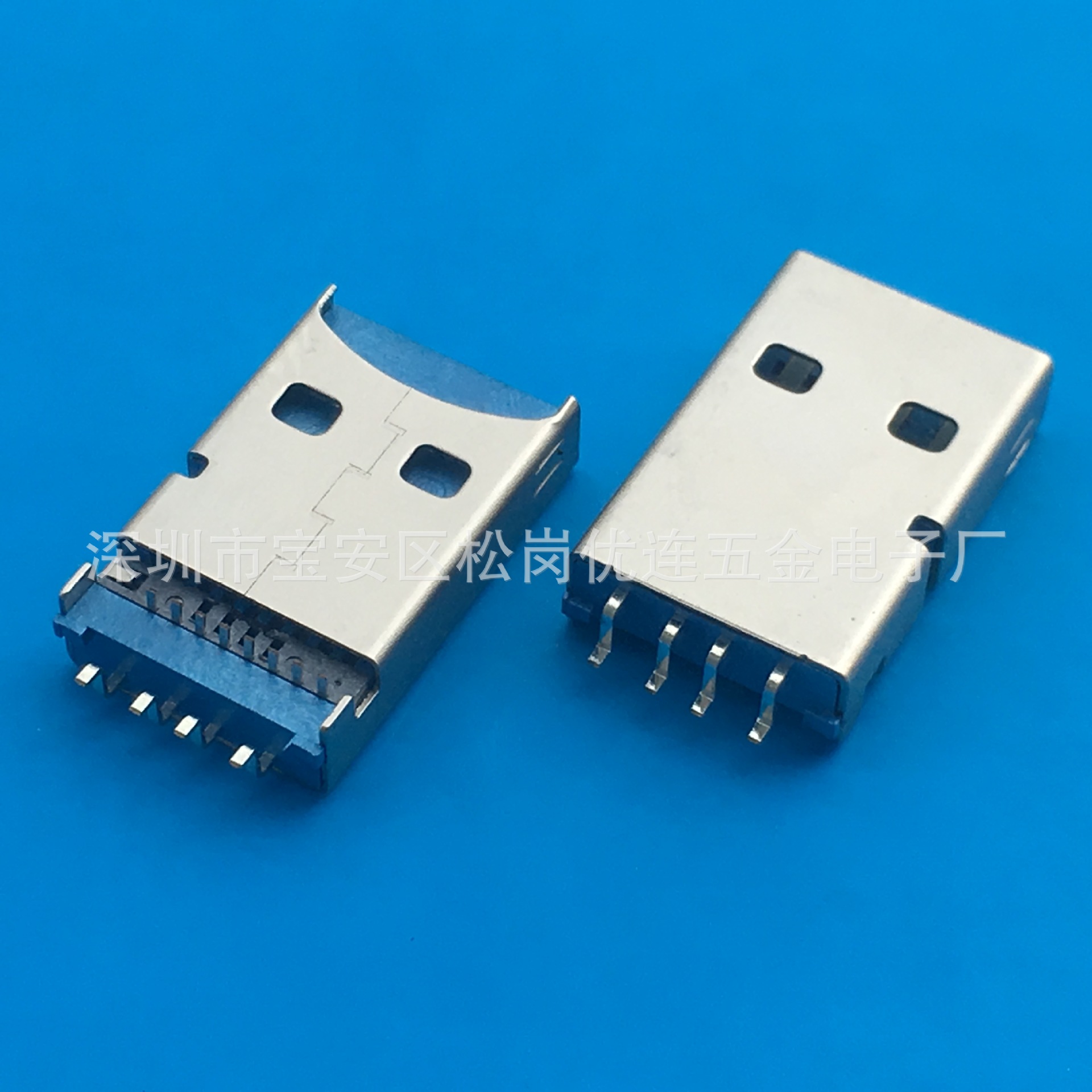 usb 2.0 a公头贴片带tf卡 二合一 共用 兼容 dip smt 插板-贴板