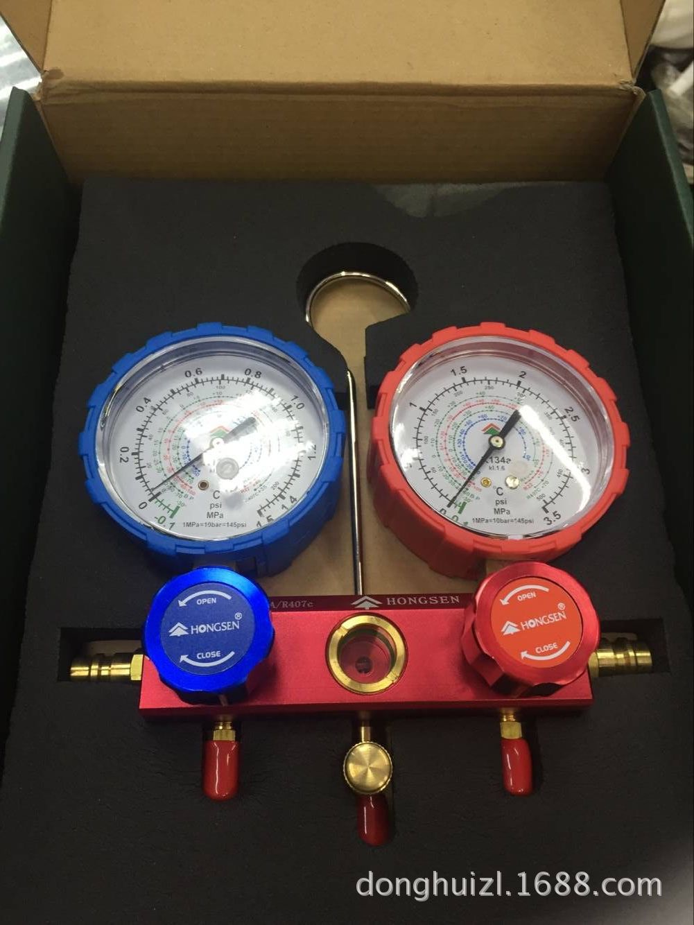 雪种表鸿森hs-s36g-qc-12汽车加氟表冷媒表压力表r134a r22