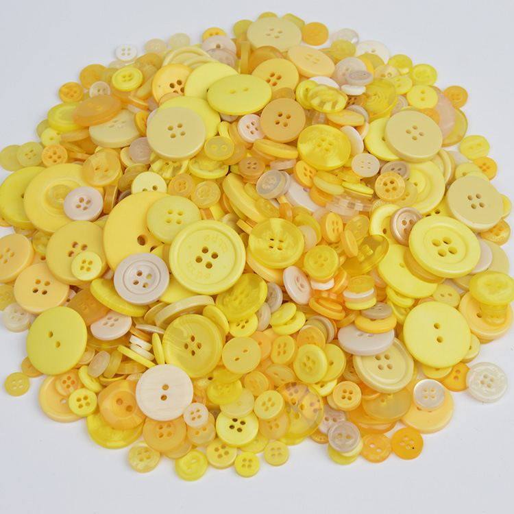 In Stock! Round Mixed Color Resin Buttons Wholesale DIY Handmade Button Art Button Flower Material Package