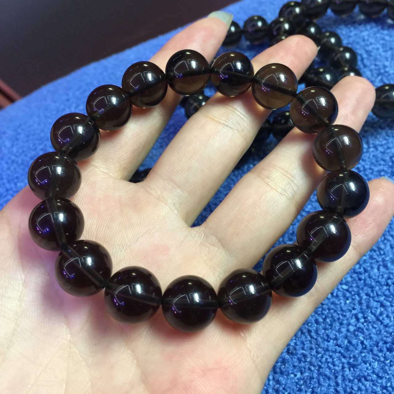 天然冰种黑曜石手链冰耀石男士手链厂家直销一件代发