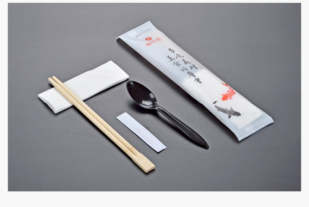 喇叭花一次性餐具套装一次性筷子四件套外卖餐具四合一500套批发