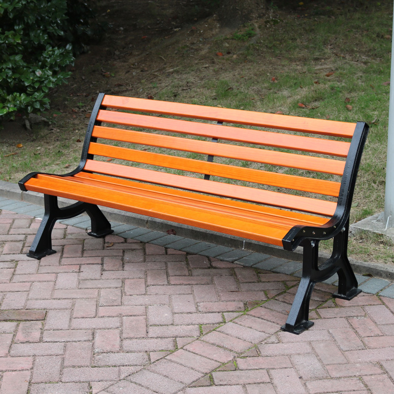 实木公园椅子户外休闲长椅广场椅子铁艺室外排椅防腐木实木长凳子