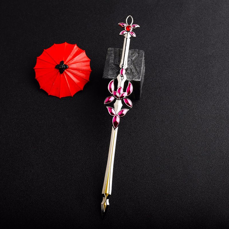 剑侠情缘三 剑网三武器 七秀云裳紫烟沉23cm七秀兵器cos道具模型