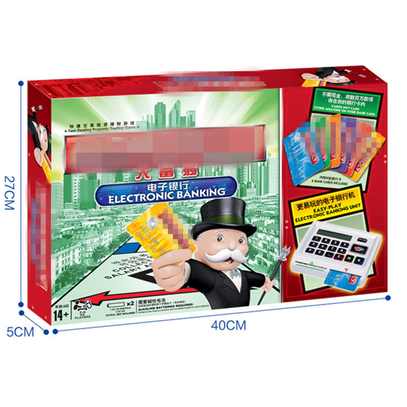 Lexing Monopoly Board Game World Tour E-Bank POS Machine Educational Real Estate Tycoon Children's Board Game