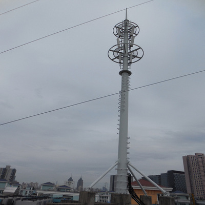 资深扬州源头厂家加工定制45米单管塔 通讯塔 法兰连接 爬梯式