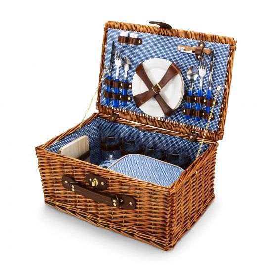 Shandong Wicker Factory Supplies Picnic Basket Sets Hand-Woven Wicker with Tableware Travel Product Storage Basket