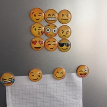 emoji笑脸表情时尚水晶玻璃冰箱贴工艺品 25mm创意定制磁性冰箱贴