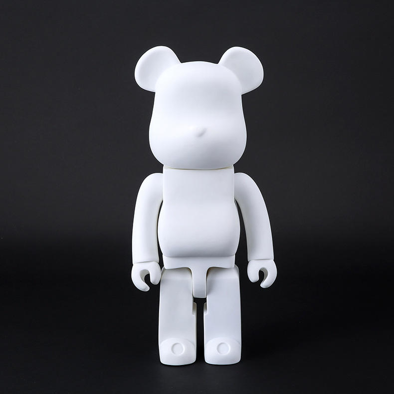 400bearbrick积木熊白胶件diy涂鸦公仔玩具模型礼品