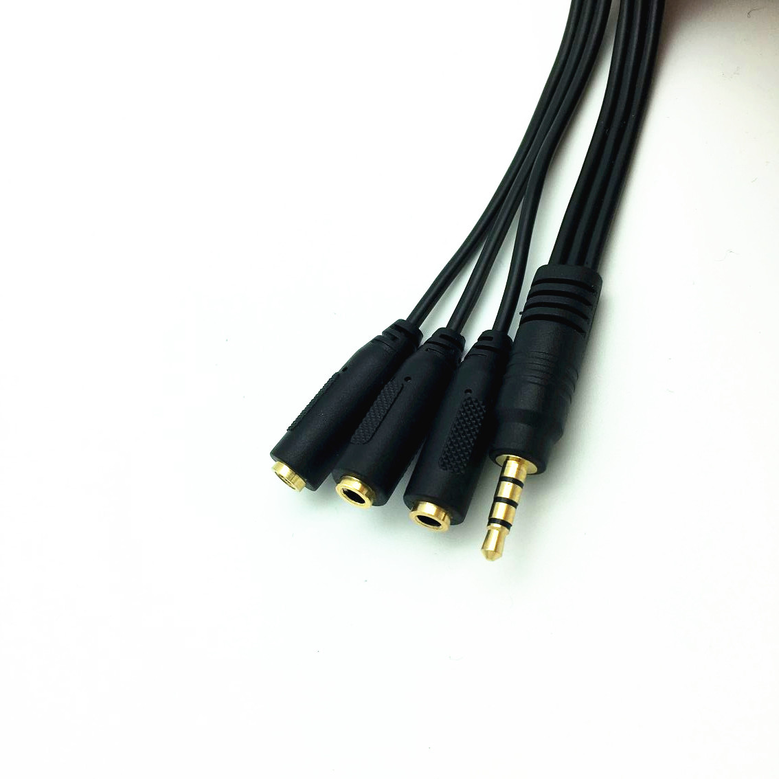 音频线一分三延长线4级4节dc3.5公立体声分3个dc3.5母立体声 30cm