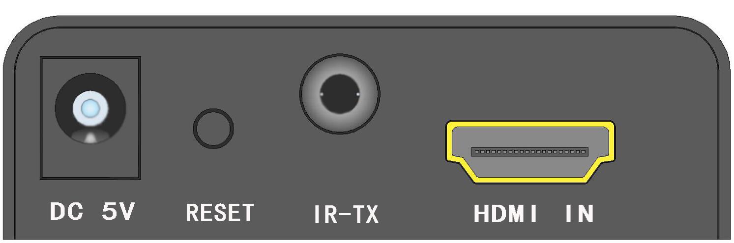 ir-tx: 连接红外发射器hdmi-in: 连接hdmi信号源lan out:视频输出接口