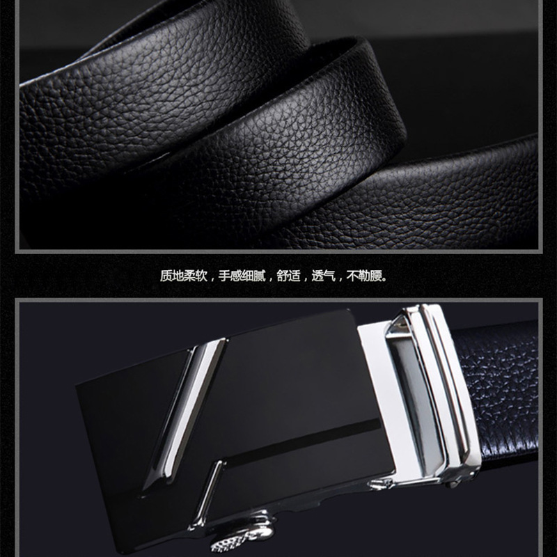 Factory Men's Leather Belt Wholesale Automatic Buckle Belt Men's High-End Men's Fashion Casual Belt Belt Men