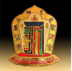 藏传佛教用品金箔风水十字金刚杵贴纸彩色家用佛堂窗户大门口贴纸