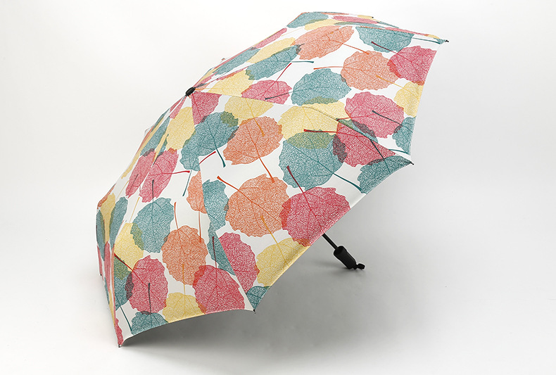 新款韩国晴雨两用黑胶伞 创意枫叶树叶雨伞小清新梧桐树叶太阳伞