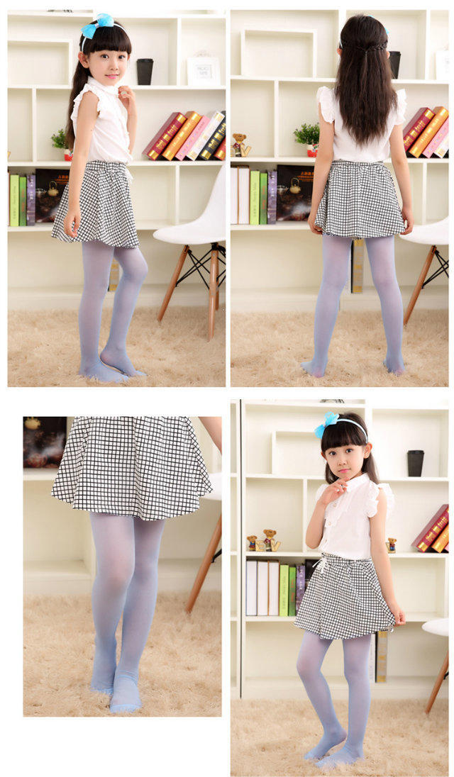 夏季超薄透明儿童连裤袜女童丝袜打底裤袜白色舞蹈袜子宝宝防蚊袜