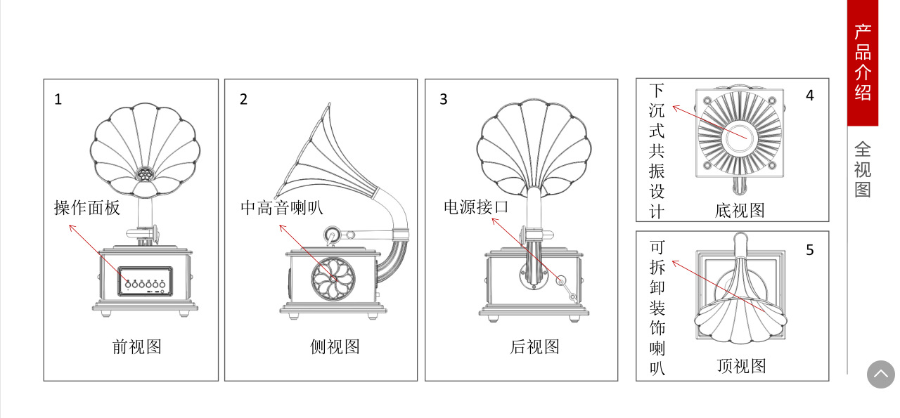 跨境专供亚马逊热销款 创意蓝牙迷你留声机音响 新款蓝牙复古音响