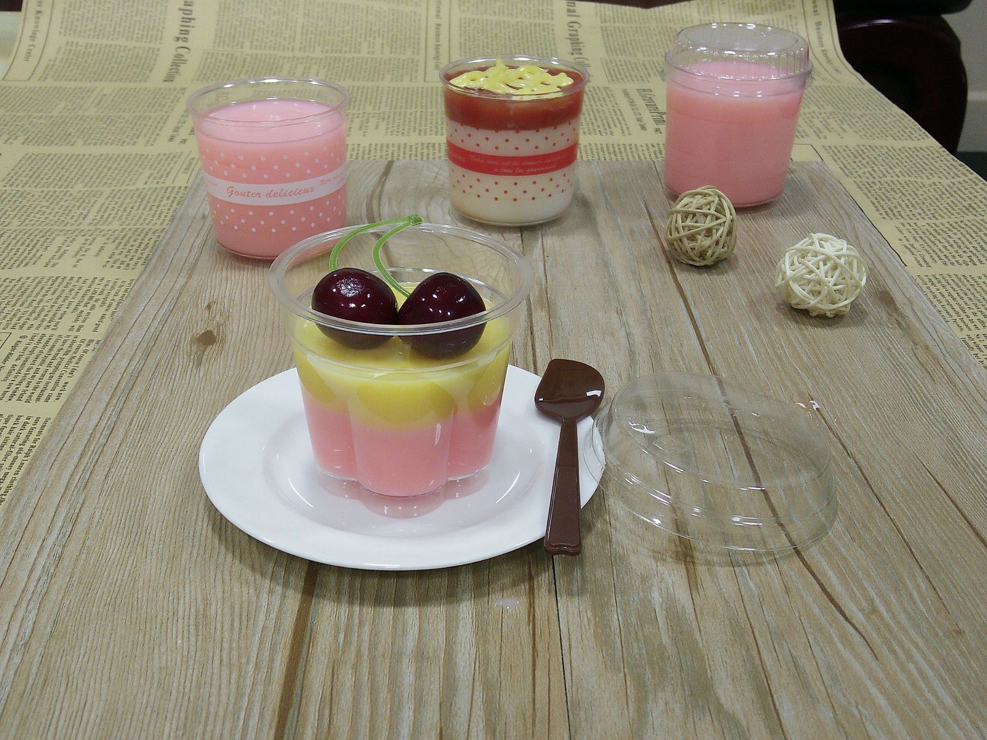 新款一次性透明慕斯杯,果冻杯,布丁杯7060-2梅花