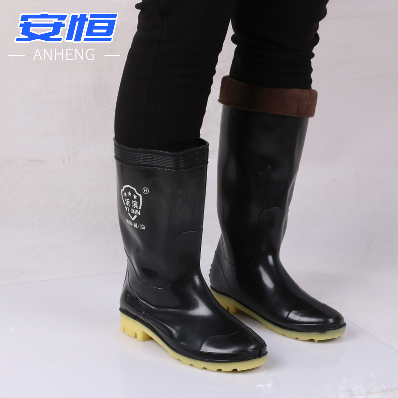 Factory Wholesale Beef Tendon Bottom Men's Acid and Alkali Resistant Deodorant Wholesale Labor Protection Rain Shoes Rain Boots Rain Boots Labor Protection Supplies