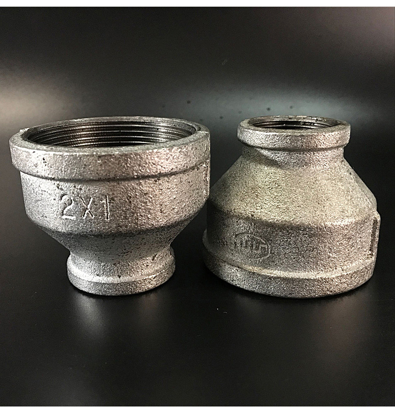 苏州冷镀锌丝扣大小头 玛钢变径管箍 内丝大小头 dn40dn50dn65