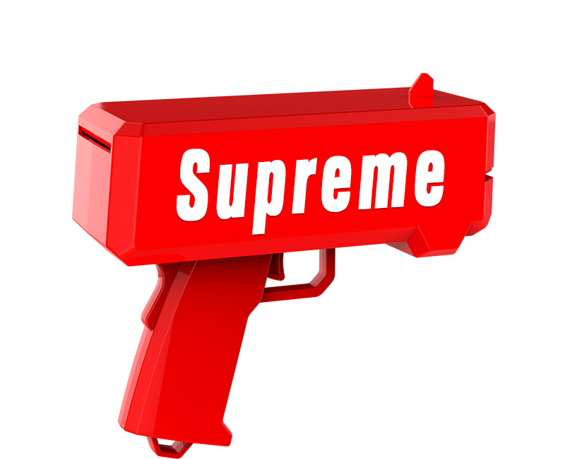 supreme玩具钞票枪射钱枪潮牌喷钱玩具土豪装逼神器 减压枪玩具枪